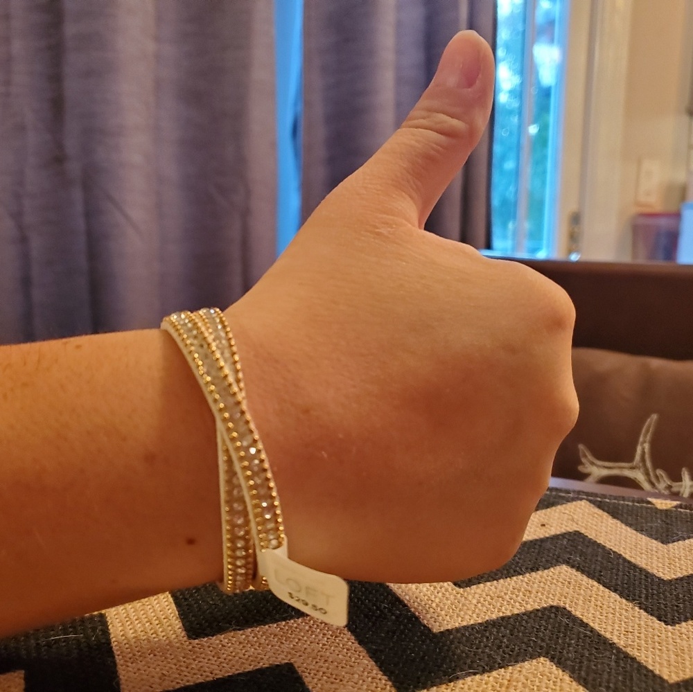 NWT Loft Leather Sparkle Wrap Bracelet